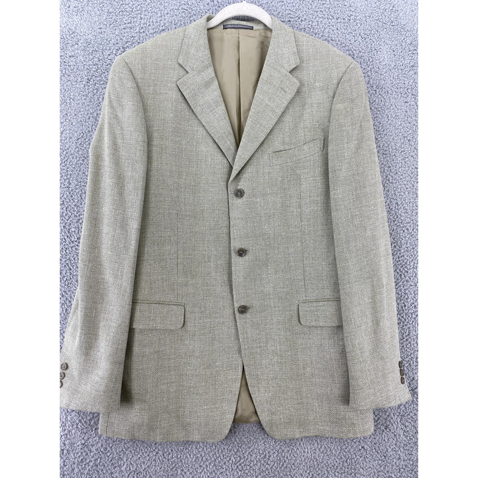 Ermenegildo Zegna Blazer Mens 54l Beige Soft Wool Silk Linen Saks Sport Coat